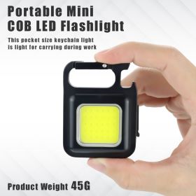 1pc LED Keychain Light; USB Rechargeable Bright Flashlight With Bottle Opener; Torch For Walking Camping Hiking Fishing
