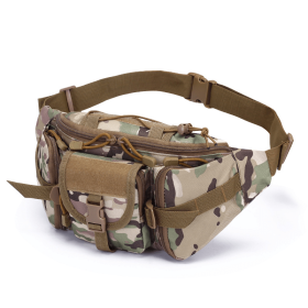 Men's Waterproof Nylon Fanny Pack With Adjustable Belt; Tactical Sport Arm Waist Bag For Outdoor Hiking Fishing Hunting Camping Travel (Color: CP camouflage)